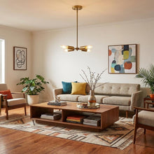 Load image into Gallery viewer, Gold Four Light Metal Dimmable Chandelier