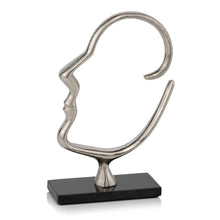 Load image into Gallery viewer, Marble Tabletop Sculpture (480027) - Black / Silver