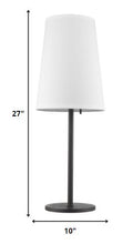 Load image into Gallery viewer, 27" Black Metal Table Lamp With White Cone Shade