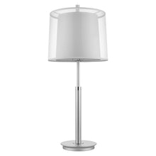 Load image into Gallery viewer, 31" Silver Metal Table Lamp With White Empire Shade