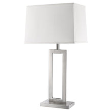 Load image into Gallery viewer, 30" Silver Metal Table Lamp With White Rectangular Shade