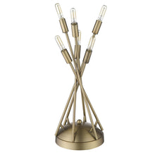 Load image into Gallery viewer, 19" Brass Metal Six Light Novelty Table Lamp