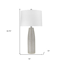 Load image into Gallery viewer, 33" Light Gray Ceramic Table Lamp With White Drum Shade
