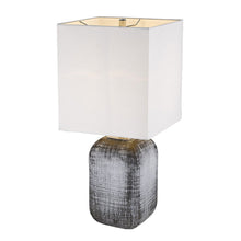 Load image into Gallery viewer, 25" Blue and Gray Ceramic Table Lamp With White Square Shade