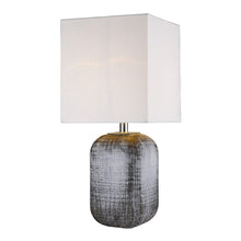 Load image into Gallery viewer, 25" Blue and Gray Ceramic Table Lamp With White Square Shade