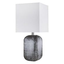 Load image into Gallery viewer, 25" Blue and Gray Ceramic Table Lamp With White Square Shade