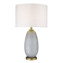 Load image into Gallery viewer, 29" Light Gray Glass Table Lamp With White Drum Shade