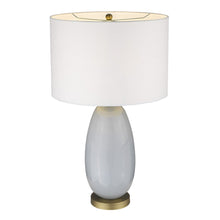 Load image into Gallery viewer, 29" Light Gray Glass Table Lamp With White Drum Shade