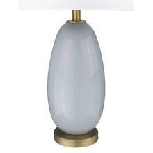 Load image into Gallery viewer, 29" Light Gray Glass Table Lamp With White Drum Shade
