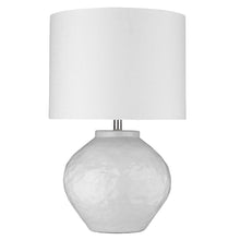 Load image into Gallery viewer, 26" White Ceramic Table Lamp With White Drum Shade