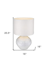 Load image into Gallery viewer, 26" White Ceramic Table Lamp With White Drum Shade