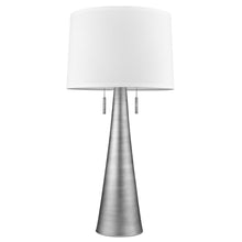 Load image into Gallery viewer, 34" Silver Metal Two Light Table Lamp With White Empire Shade