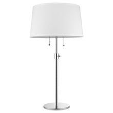 Load image into Gallery viewer, 31" Silver Metal Two Light Adjustable Table Lamp With White Empire Shade
