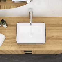 Load image into Gallery viewer, Modern European Style Ceramic Rectangular Vessel Bathroom Sink