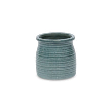 Load image into Gallery viewer, Striped Round Pot Planter (487474) - Green