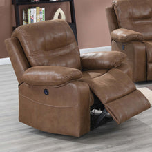 Load image into Gallery viewer, 1 Piece Single Power Recliner Pillow Top Arms Cushion Back With USB Port - Dark Brown