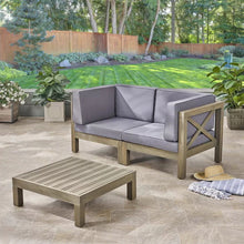 Load image into Gallery viewer, Brava - X Back 2 Seater Sectional Loveseat With Coffee Table