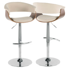 Load image into Gallery viewer, Vintage Mod - Mid Century Modern Adjustable Height Barstool With Swivel With Rounded T Footrest (Set of 2)