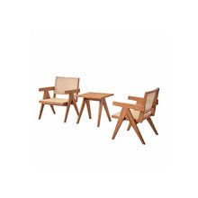 Load image into Gallery viewer, 3 Piece Accent Chair Set And Matching End Table For Living Room - Natural