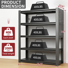 Load image into Gallery viewer, Industrial 5-Tier Adjustable Shelving Unit With Pegboard Heavy-Duty Storage