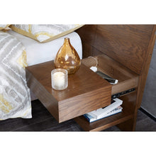 Load image into Gallery viewer, Queen Size Bed With Attached Nightstands And Hidden Storage - Pecan