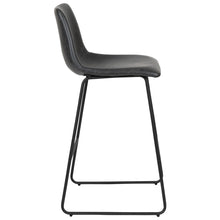 Load image into Gallery viewer, Faux Leather Aluminum Bar Chairs (Set of 2) (724343) - Black