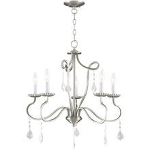 Load image into Gallery viewer, Five-Light Dimmable Chandelier With Shades - Nickel