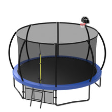 Load image into Gallery viewer, 12' Recreational Kids Trampoline With Safety Enclosure Net & Ladder, Outdoor Recreational Trampolines