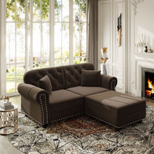 Load image into Gallery viewer, Upholstered Sofa Set With Nailhead Trim And Rolled Armrests, Includes Pillows