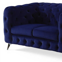 Load image into Gallery viewer, Velvet Loveseat - Blue / Silver