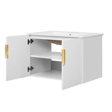 Load image into Gallery viewer, Bathroom Vanity With Sink, Rectangular Storage Cabinet With 2 Soft Closing Doors