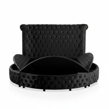Load image into Gallery viewer, Glam Button Tufted Wingback Round Bed With Storage And USB Ports