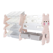 Load image into Gallery viewer, Kids Toy Storage Organizer With 2 Tier Bookshelf, Toy Storage With 12 Bins