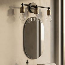 Load image into Gallery viewer, 3 Light Wall Sconce, Vanity Light, No Bulbs Included - Black / Gold