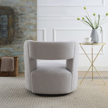 Load image into Gallery viewer, Swivel Comfy Round Barrel Chair With Soft Teddy Fabric For Living Room