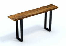 Load image into Gallery viewer, Solid Wood Distressed Sled Console Table - Brown And Black