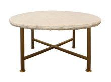 Load image into Gallery viewer, Genuine Marble Round Coffee Table - Brass And Ivory