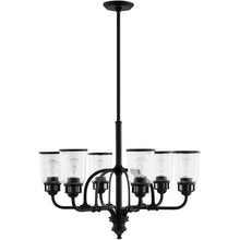 Load image into Gallery viewer, 27'' Six Light Dimmable Chandelier With Shades - Black