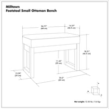 Load image into Gallery viewer, Milltown - Upholstered Ottoman Bench