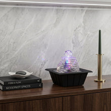 Load image into Gallery viewer, Poly Design Tabletop Fountain With LED - Clear / Ice