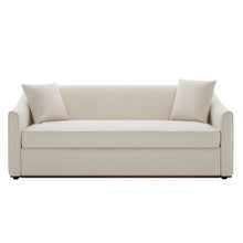 Load image into Gallery viewer, 3 Seater Sofa With Wrap Around Armrests And Throw Pillows