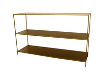 Load image into Gallery viewer, Iron Console Table With Shelves - Brass