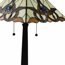 Load image into Gallery viewer, Metal Two Light Candlestick Table Lamp With Beige Empire Shade - Dark Brown