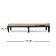 Load image into Gallery viewer, Puerta - Chaise Lounge Frame Cushion Outdoor Wicker Iron - Beige / Dark Brown