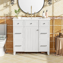 Load image into Gallery viewer, Bathroom Vanity With Ceramic Sink, Soft Close Doors, Adjustable Shelves