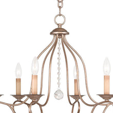 Load image into Gallery viewer, Six Light Metal Dimmable Chandelier With Shades - Silver