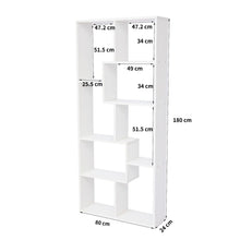 Load image into Gallery viewer, Asymmetrical Display Shelf & Bookcase, 5 Tier
