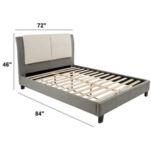 Load image into Gallery viewer, Bed Set With 2 Tone Upholstered Headboard