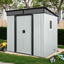 Load image into Gallery viewer, Outdoor Metal Storage Shed With Window And Transparent Plate For Garden, Lawn
