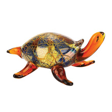Load image into Gallery viewer, Murano Turtle Figurine Tabletop Sculpture (376130) - Clear / Brown / Green